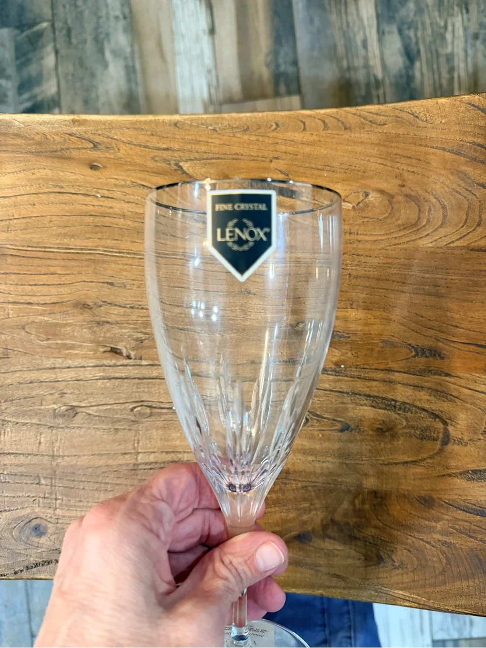 Lenox Firelight Platinum Signature Crystal All Purpose Glasses 14 Oz Set of 2